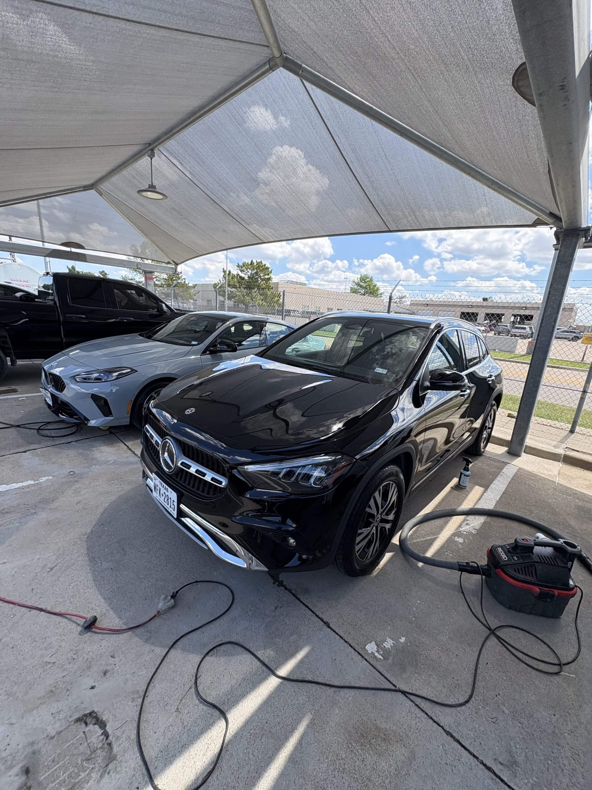 exterior detailing a black car